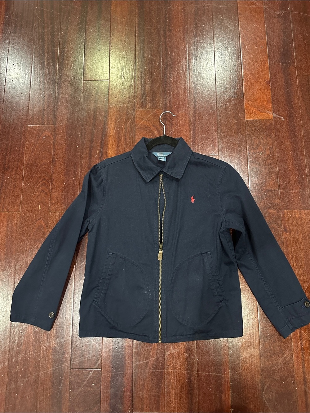 Boys Ralph Lauren Navy Lightweight Jacket with Red Polo Logo - Boys size M/10-12